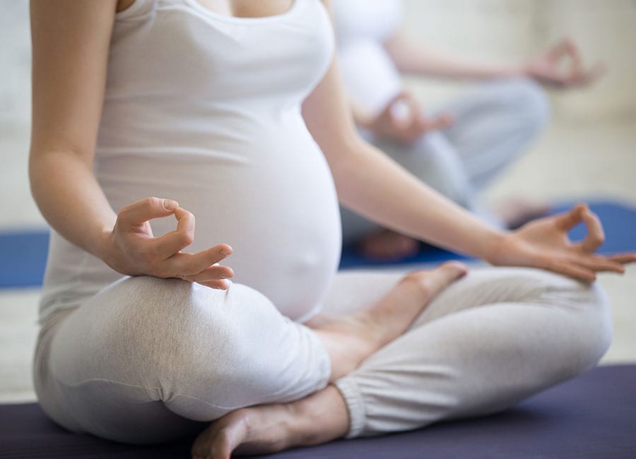 Pregnant mothers in yoga class in buenos aires