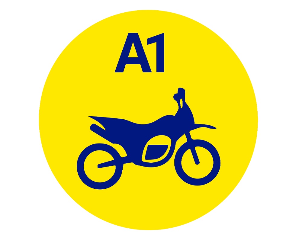 An image example of how the old A1 logo used to look in Spanish driver´s license for motorbikes.