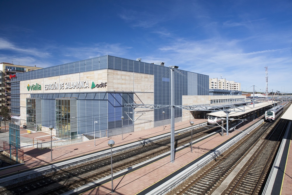 The train station located in Salamanca, Spain. Known as Vialia, like most Spanish train stations.