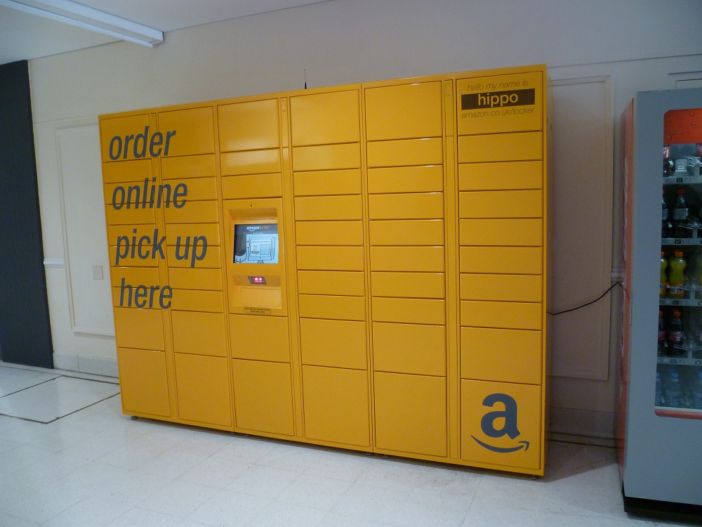 An Amazon Locker located in a shopping center in Malaga, Spain.