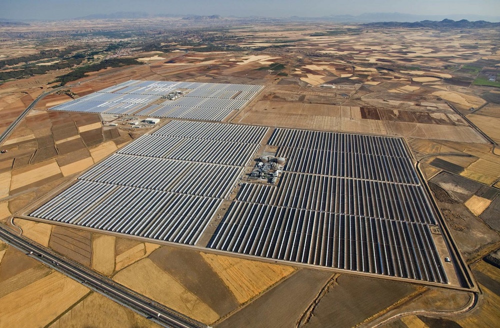 A sky view of Andasol, the solar station in Granada, Andalusia, Spain. One of the biggest renowable energy generators in Europe