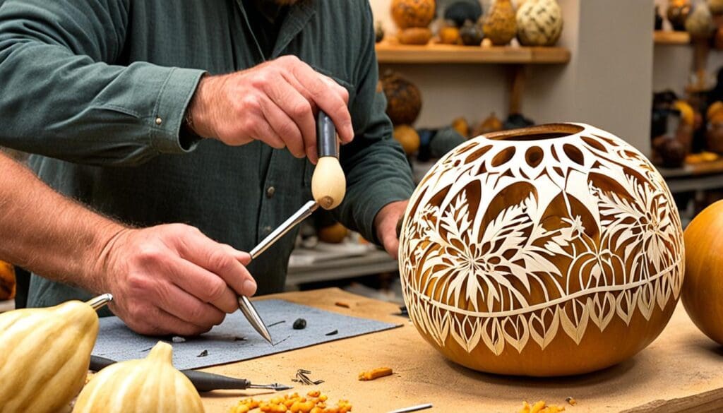 Carving a mate gourd