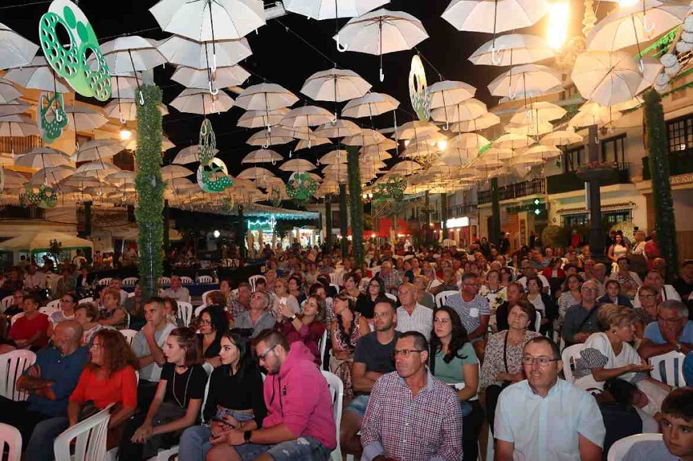 People enjoying a flamenco performance in the Feria de Torrox.