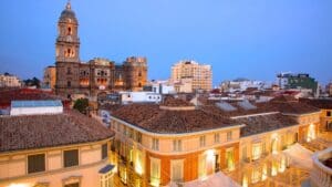 A panoramic view of Malaga's historic center, showcasing the city's stunning architecture and vibrant streets