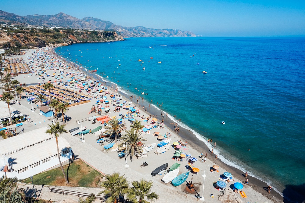 The endless beaches of Nerja, miles and miles of golden sand.