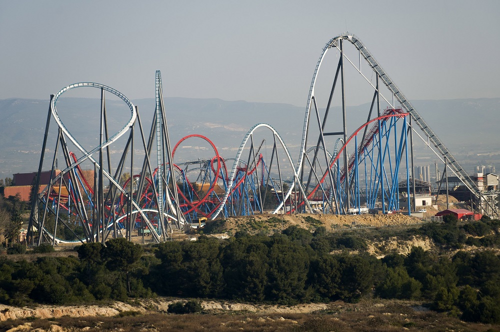 The Shambhala roller coaster at Port Aventura, in Spain.