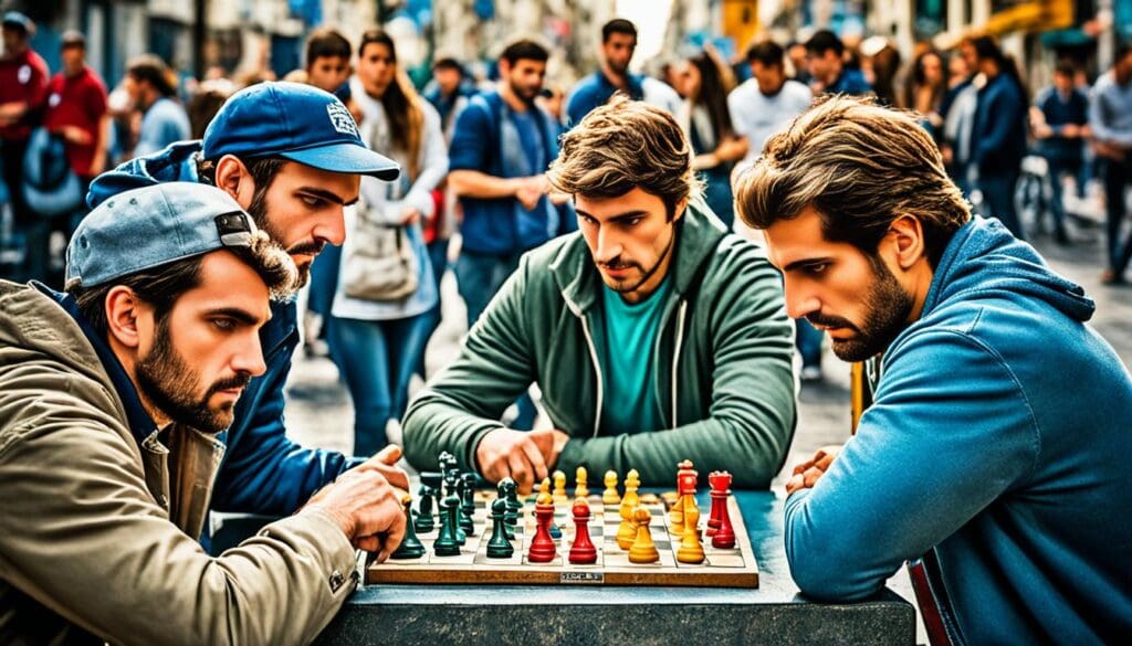 Sidewalk chess Buenos Aires