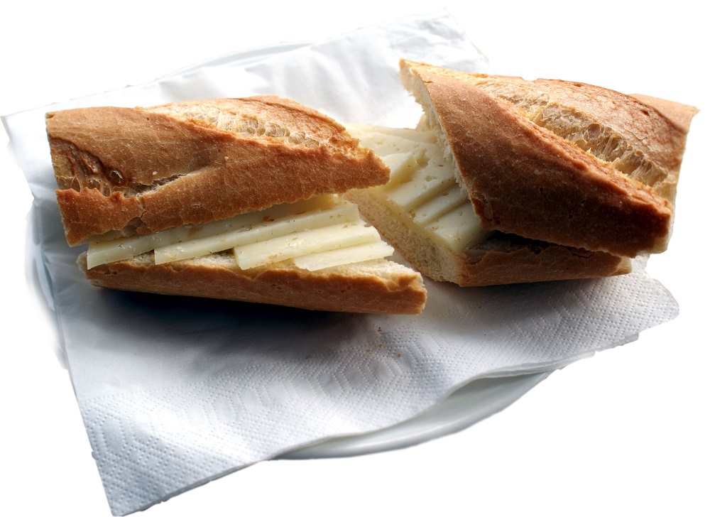 Delicious Spanish cheese sandwich, using Manchego cheese.