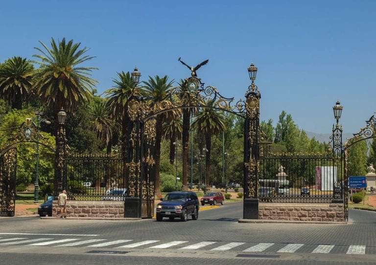 Porten til Parque San Martín i Mendoza, Argentina