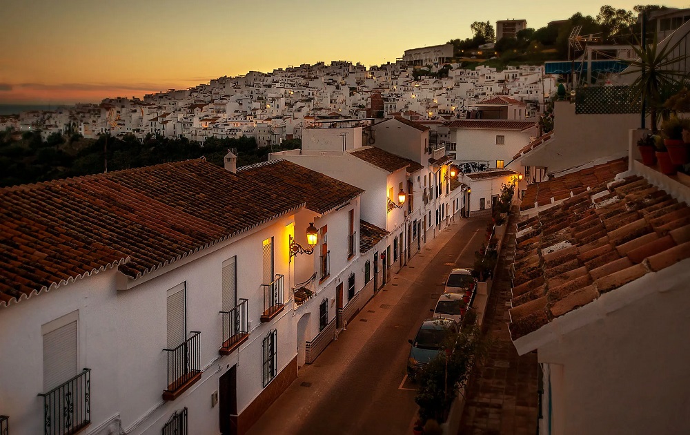 The wonderful streets of Torrox, in Malaga, Andalusia, Spain.