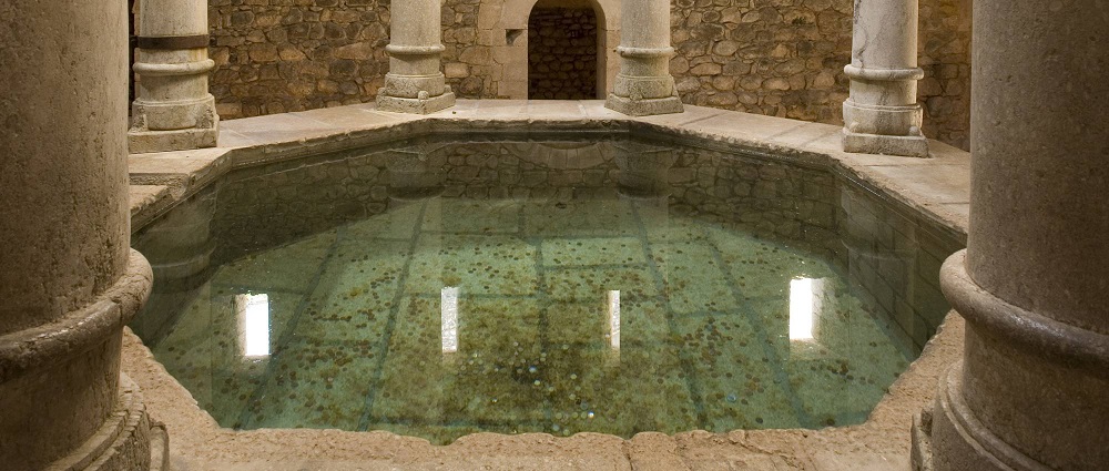 an image of the arab bath at malaga andalusia 