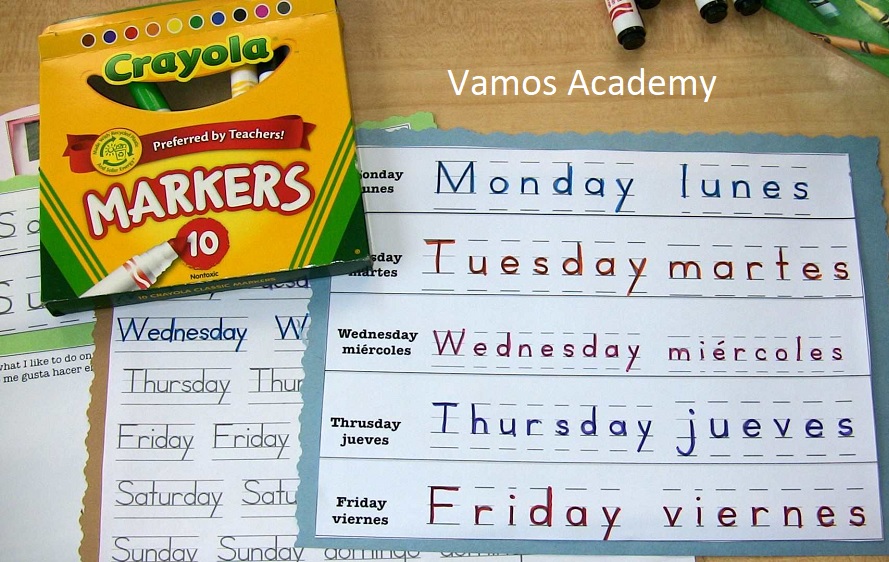 English & Spanish Days of the Week 