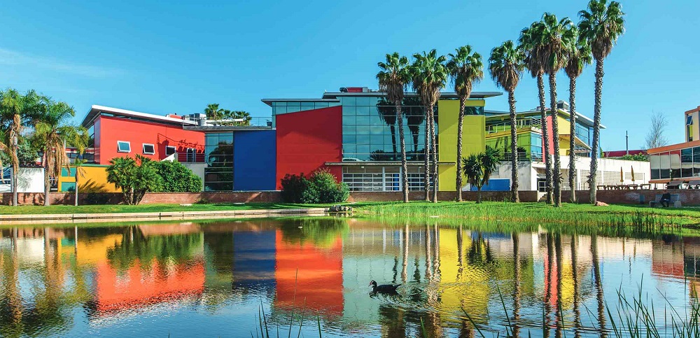 Photograph of eCityMalaga, showcasing the modern architecture and technological hub of Malaga, Spain. The future of suistanable circular cities.