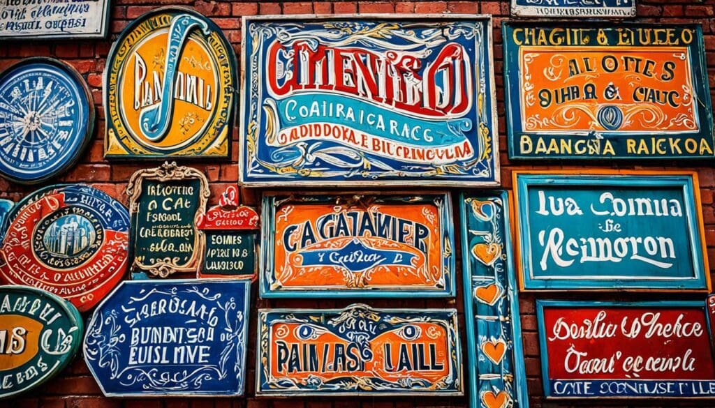 hand-painted signs in Buenos Aires