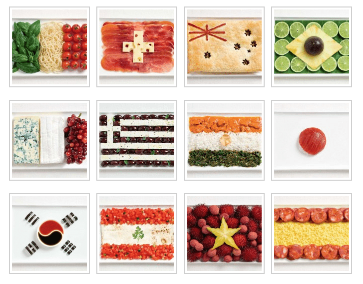 flags made out of food