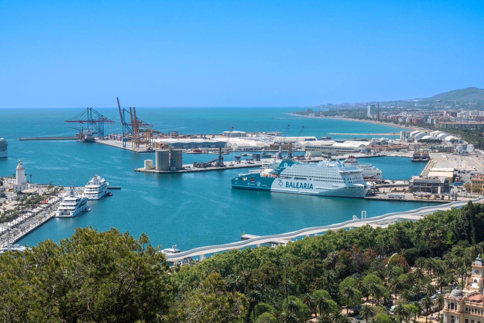 Malaga port and marina, a popular base for digital nomads relocating to Spain