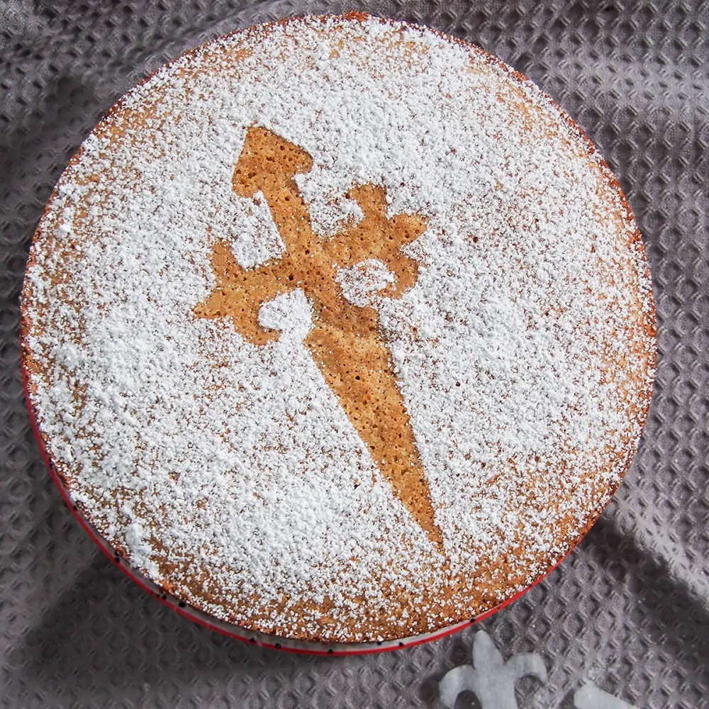 typical cake from spain. from galicia. tarta de santiago