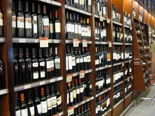 wine at a store